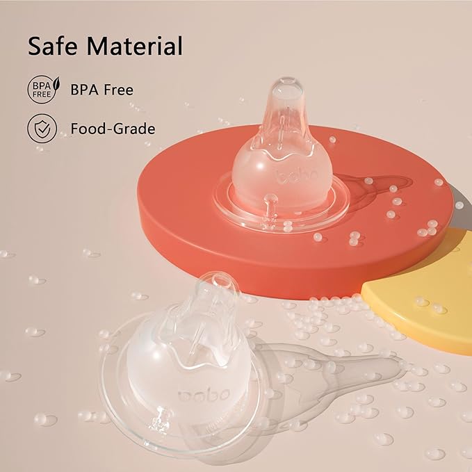 YOHKOH Natural Glass Baby Bottle with Natural Response Nipple, Newborn Anti-Colic Baby Bottles, Wide Neck Mushroom Cap Baby Bottle, Clear (Yellow, (5.4oz (Pack of 2))