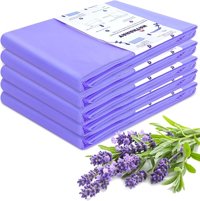 Diaper Pail Refill Bags Compatible With Dekor Plus Diaper Pail, Extra 30% Length, Lavender Scent, 5 Pack