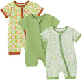 OPAWO Bamboo Baby Pajamas 3 Pack, Double Zipper Bamboo Sleepers for Baby Boy Girl Romper, Toddler Summer Clothes Outfit 0-24M
