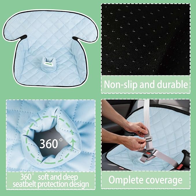 MOOB Waterproof Car Seat Protector - 2 Pack Premium Carseat Liner for Babies & Toddlers, Machine Washable & Quick-Dry, Anti-Slip Backing, Potty Training Pad for Infant Car Seat & Stroller (Blue)