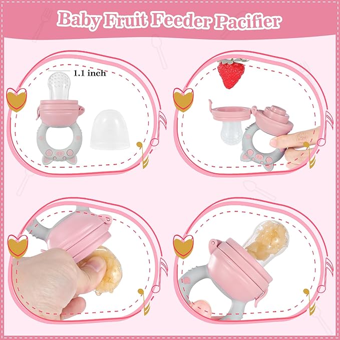 Silicone Baby Feeding Set 10 Pcs Baby Led Weaning Supplies Suction Bowl Divided Plate Baby Bibs Fruit feeder Pacifier Baby Spoons Forks Sippy Cup Utensil Sets Baby Essentials for Newborn （Deep Pink）