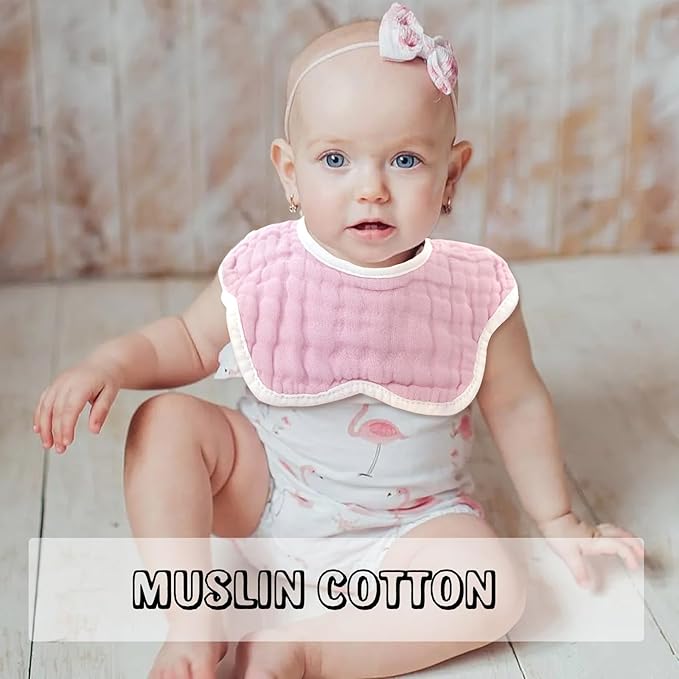Baby Bibs Muslin Bibs for Baby Girl Boy for Drooling and Teething 10 Pack