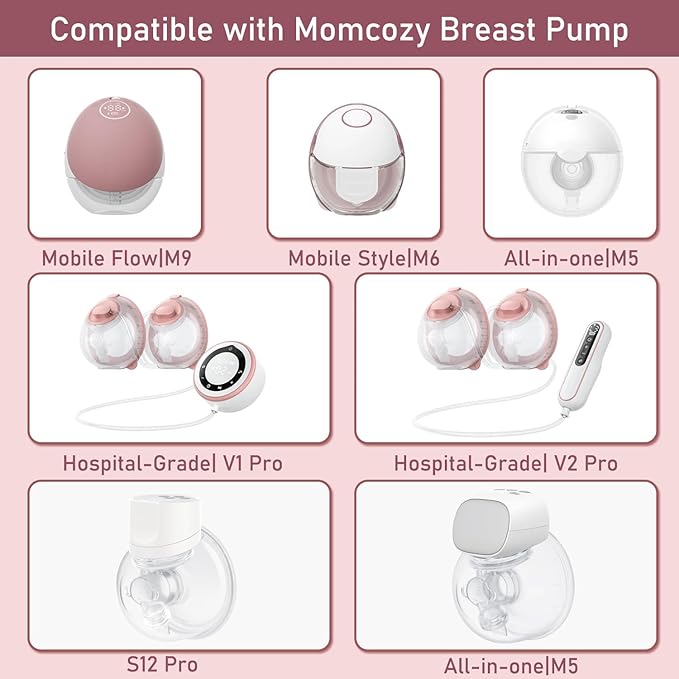 4pcs Flange Inserts 18mm Compatible with Momcozy M9/M6/M5/V1 Pro/V2 Pro/S12 Pro/S9 Pro Wearable Breast Pump, for Momcozy Breast Pump Replacement Parts, Reduce 24mm Nipple Tunnel Down to 18mm