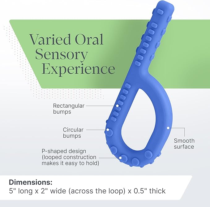 ARK Textured Grabber® XXT Super Tough Sensory P Chew for Kids and Adults - Oral Motor Chewy Tool for Sensory Processing, Biting Chewing Therapy, Autism, Special Needs, or Any Need to Chew - Royal Blue