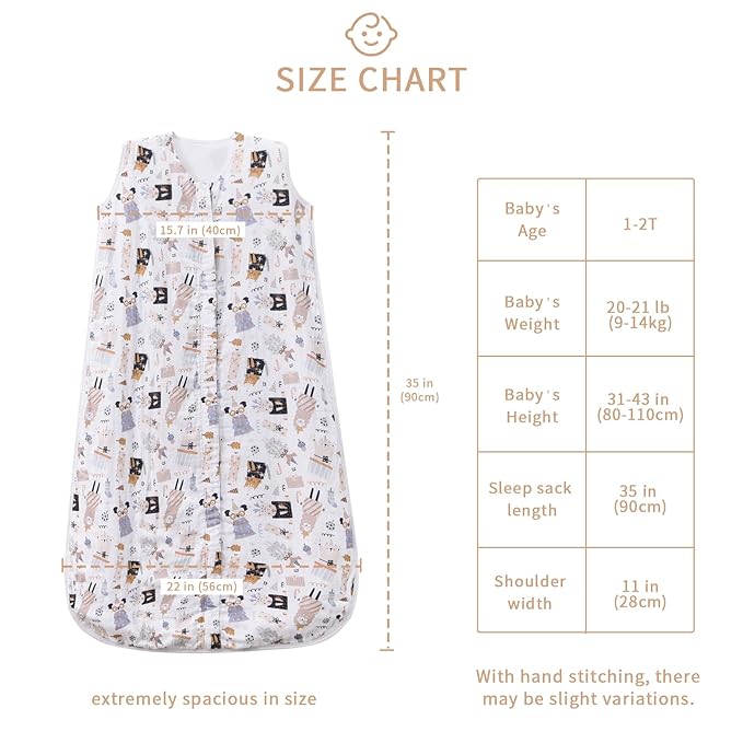 TADO MUSLIN Toddler Sleep Sack 1-2T, 0.5 TOG Lightweight Wearable Blanket, 100% Organic Cotton Muslin, Sleeveless, 2-Way YKK Zipper, OEKO-TEX Certified, 12-24 Months Sleeping Bag