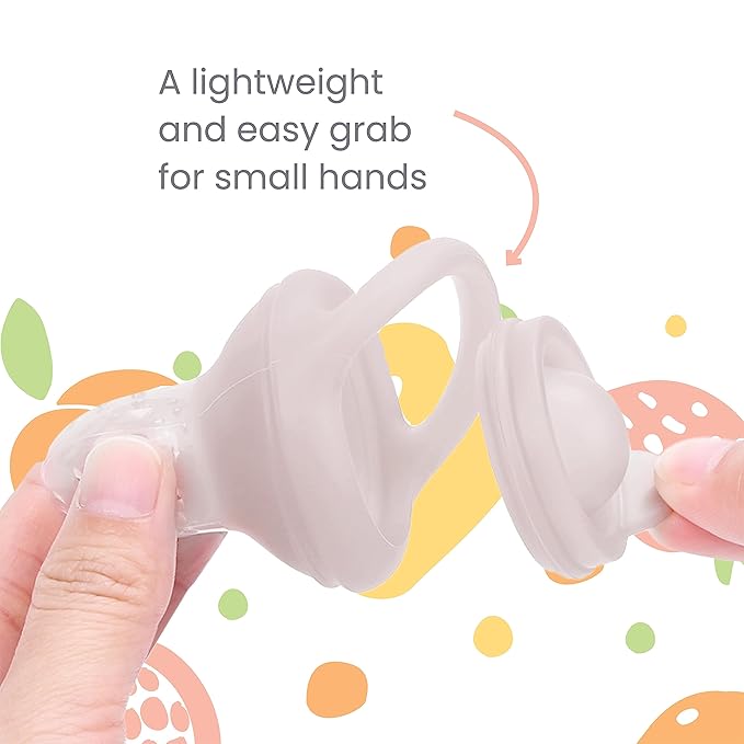 Lulyboo Silicone Fresh Fruit and Veggie Self-Feeder Pacifier for Babies 6+ Months - BPA-Free, Dishwasher Safe, Food-Grade Silicone Baby Food Feeder with Small Holes for Safe, Nutritious Self-Feeding