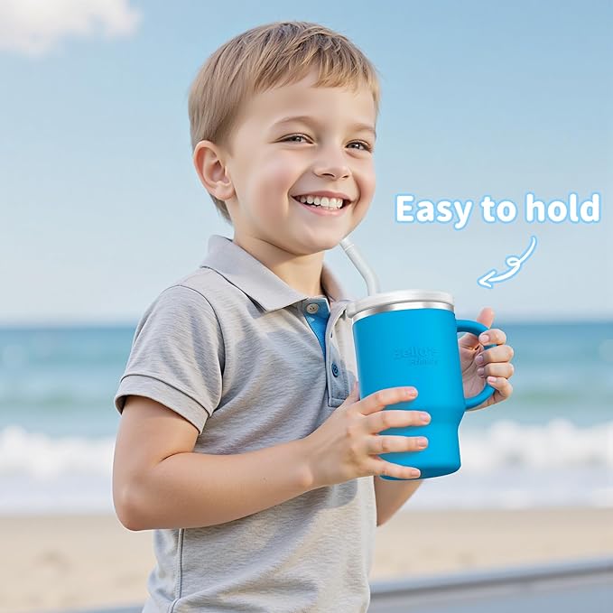 Bella's Friends Handy Mini Tumbler – Adorable 9 oz Sippy Cup for Toddlers 1-3 years old, Flexible Straw, Stainless Interior & Silicone Body, Leak‑Proof, Dishwasher Safe, Ideal for Travel or At Home