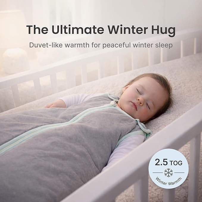 baby deedee Sleep Nest Sleeping Sack, Warm Baby Sleeping Bag fits Toddler and Infants, Gray Lagoon, Large (18-36 Month), 1 Count