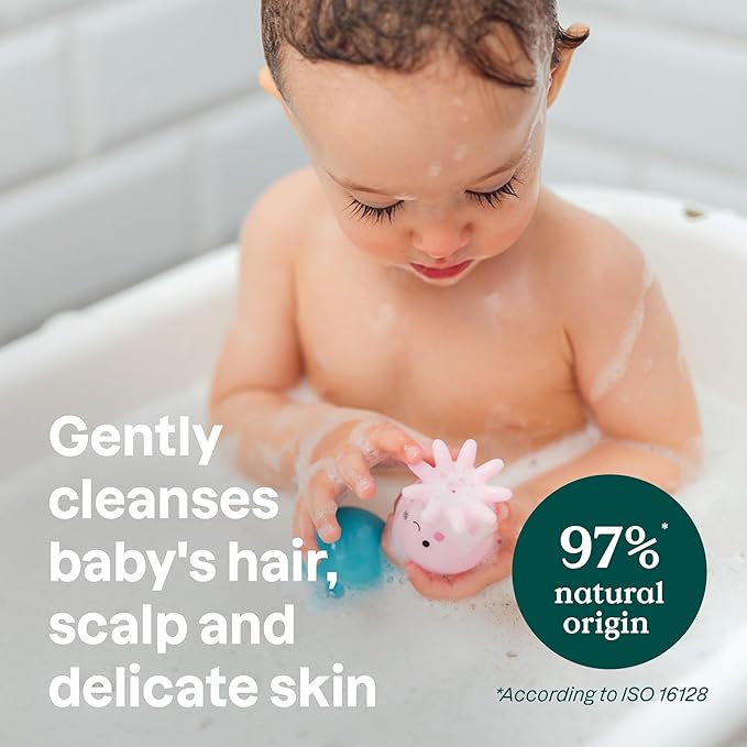 ATTITUDE 2-in-1 Shampoo and Body Wash for Baby, EWG Verified, Dermatologically Tested, Vegan, Pear Nectar, 16 Fl Oz