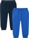 GFQLONG 2/3 Pack Toddler Pants Sweatpants Boys Cotton Joggers, Athletic Pull on Sweat Pants with Pockets for Kids Clothes