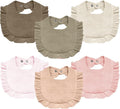 Baby Muslin Bibs,6 Pcs Drool Bandana Bibs for Baby Girl Drooling and Teething,Soft and Absorbent Cotton for Newborn