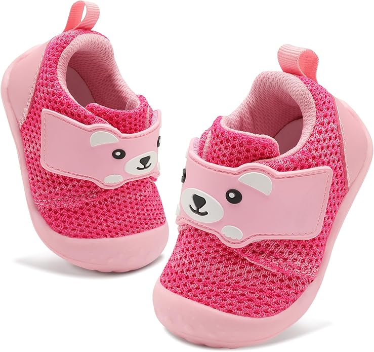 FEETCITY Baby Walking Shoes Wide Baby Shoes Boys Girls Infant Sneakers Crib Shoes Breathable Toddler Barefoot Shoes Slip On Shoes