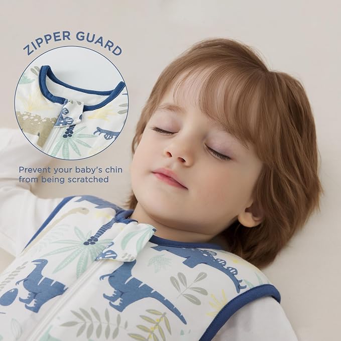Duomiaomiao 1.5 TOG Baby Sleep Sack 100% Cotton Four Season Baby Wearable Blanket, Breathable Comfy Toddler Sleeping Bag