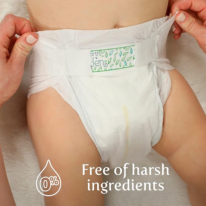 Earth & Eden Sensitive | Eco-Conscious & Hypoallergenic Diapers | Size 4 | 192 Count