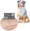 Should We Go? Slow Feeder for Dogs & Puppies, The Slowdown Bowl Silicone Slow Eating, Modern Lick Mat Design, Reduces Gulping, Fits 2 Cups, 7.5” Across x 1.5” Tall, Mealtime Challenge, Medium-Tan