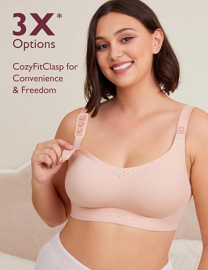 Momcozy Pumping and Nursing Bra for Breastfeeding, 3-in-1 Maternity Bra, CozyFitClasp for Wearable Breast Pump M5, S12 Pro
