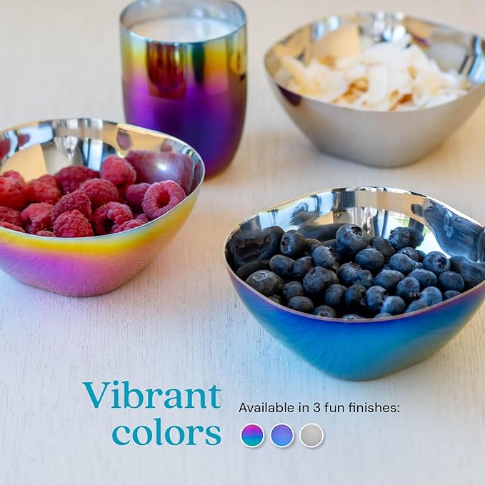 Ahimsa Stainless Steel Bowls for Kids | Non Toxic, Pediatrician Designed Toddler Bowls 12oz | Durable Metal Kids Bowl, Easy to Clean, Dishwasher Safe, Single Silver
