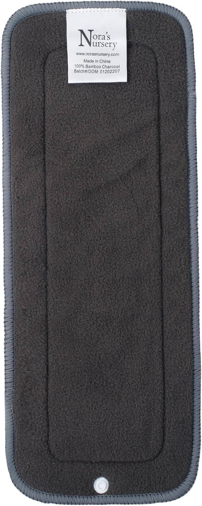 Nora's Nursery 10 Pack Charcoal & Microfiber Inserts with Snap - 5 Layers - Reusable and Absorbent - 13" x 5" Perfect for Any Diaper