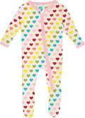 KicKee Full of Hearts Footie with Zipper, One Piece Boy or Girl Baby Clothes
