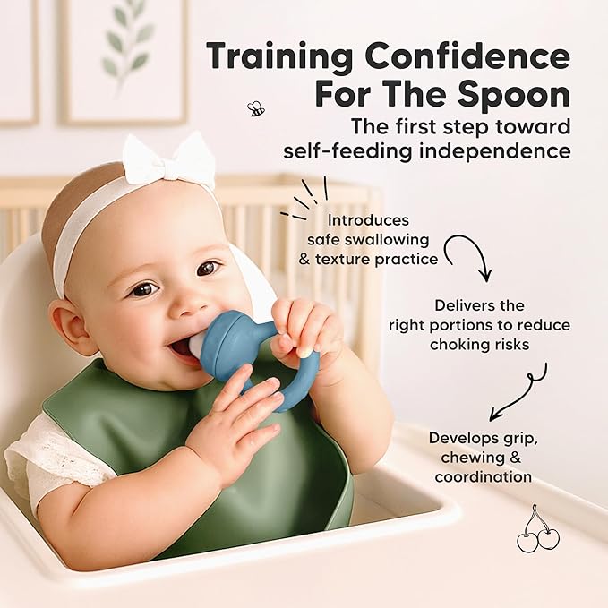 KeaBabies Baby Fruit Feeder 2pk - Silicone Baby Food Feeder for Babies 6-12 Months, Breast Milk Popsicle for Teething, Weaning, Freeze Frozen Solid Food, BPA-Free Infant Feeding Essential (Sunset)