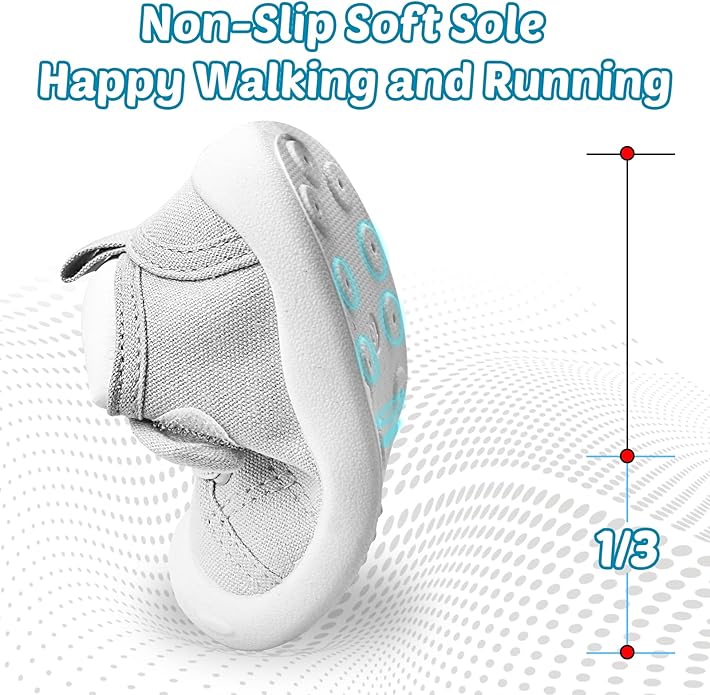 Baby Walking Shoes Toddler Girl Boy Soft Sole Breathable Cotton Canvas Shoes Infant Lightweight Non-Slip Safer Slip-on First Walkers Shoes Casual Tennis Wide Sneakers Rubber Soles Running Outdoor