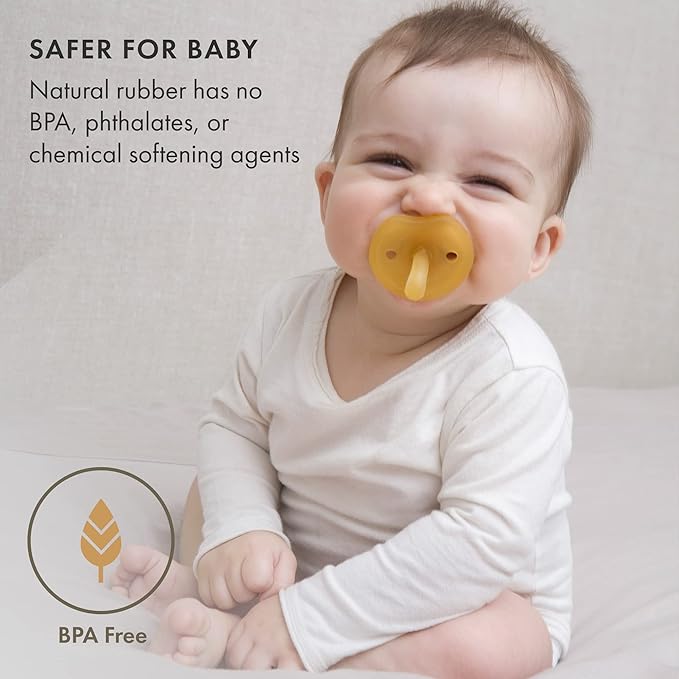 Natursutten Pacifiers 12-18 Months - 1-Pack Butterfly Shield Round Nipple Natural Rubber Safe & Soft BPA-Free Pacifiers for Breastfeeding Babies - Newborn Pacifiers Made in Italy
