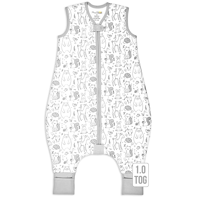 Mama Cheetah Toddler Sleep Sack with Feet 2T, 1.0 TOG Organic Cotton Baby Wearable Blankets with Legs, Baby Sleeping Bag for Walkers, Early Walker Medium