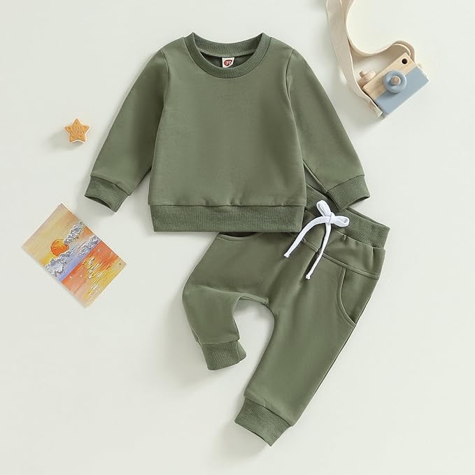 Tiaham Baby Boy Clothes Girl Outfits Fashion Sweatshirt Sweat Pant Kids Toddler Tops Pant Sets