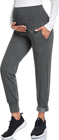 AMPOSH Women's Maternity Pants Stretchy Lounge Workout Pants Casual Loose Comfy Pregnancy Joggers with Pockets