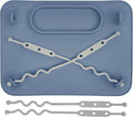 BUSY BABY Silicone Mat - New and Improved Suction Cups, 4 Straps to Secure Baby Essentials, Self Feeding, Baby Led Weaning, Travel Sleeve Included (Pewter)