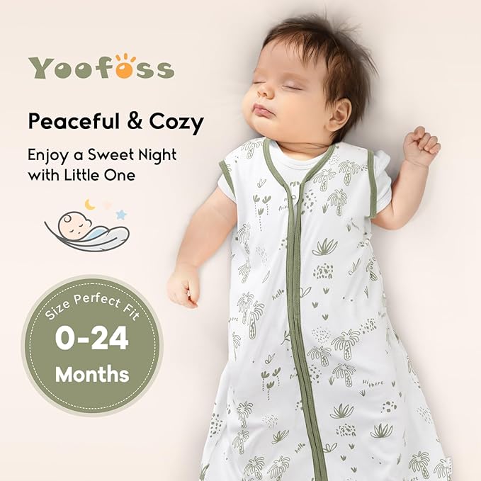 Yoofoss Baby Sleep Sack 6-12 Months 0.5 Tog Wearable Blanket for Baby, 3 Pack 100% Organic Cotton Infant Toddler Sleeping Sack 2-Way Zipper Lightweight Sleep Sack