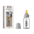 BIBS Baby Glass Bottle. Anti-Colic. Round Natural Rubber Latex Nipple. Supports Natural Breastfeeding, Complete Set - 110 ml, Cloud