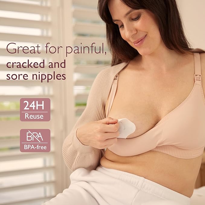 Momcozy Hydrogel Nipple Pads with Soothing Lanolin, Soothies Gel Nursing Pads Provide Instant Cooling Relief, Breastfeeding Essentials, 6 PCS