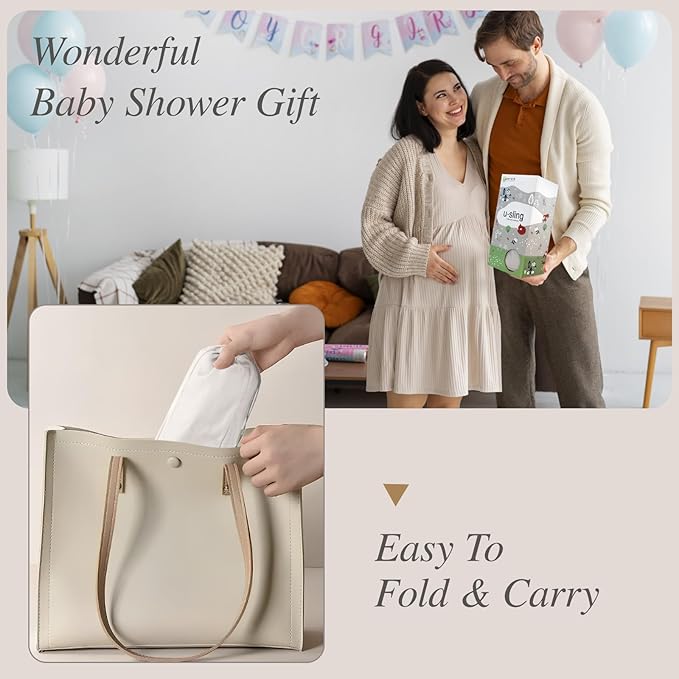 Baby Sling Carrier for Newborn to Toddler(8-45 Lbs), Cozy Wearing Baby Wrap Carrier with Adjustable Shoulder Strap Safety Buckle, Portable Lightweight Child Carrier Sling One Size Fit All Parents-Grey