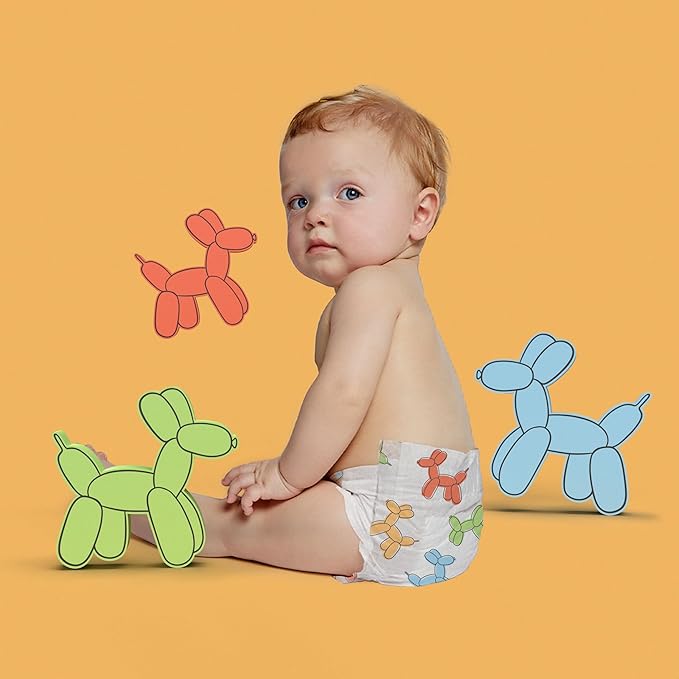 Hello Bello Premium Diapers Size 1 (8-12 lbs), Balloon Buddies Designs, 32ct Jumbo Pack