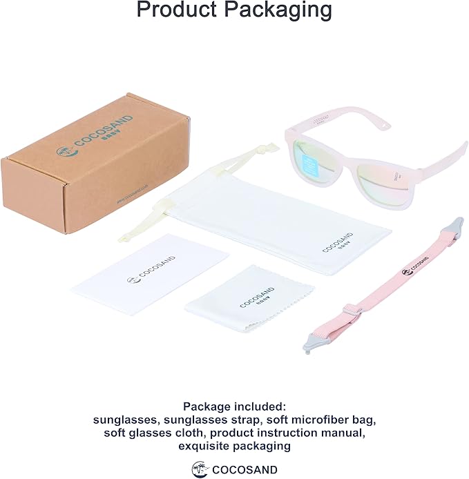 COCOSAND Flexible Baby Sunglasses with Strap Polarized UV Protection for Toddler Infant Newborn Boy Girl Age 0-24 Months