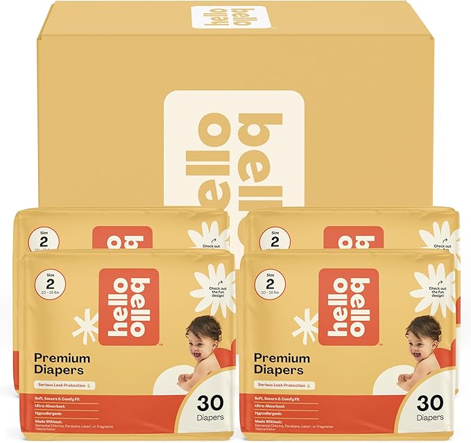 Hello Bello Diapers, Size 2 (10-16 lbs) Surprise Pack for Boys - 120 Count of Premium Disposable Baby Diapers, Hypoallergenic with Soft, Cloth-Like Feel - Assorted Boy & Gender Neutral Patterns