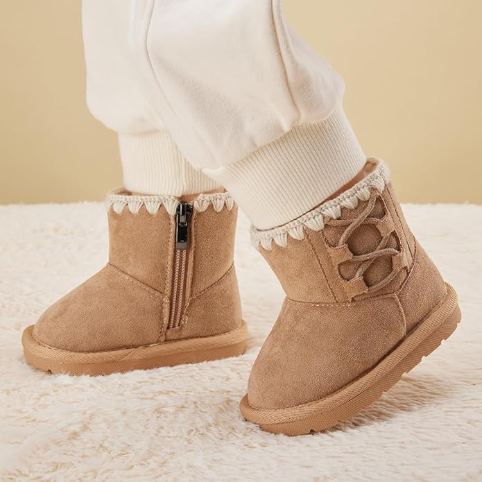 BMCiTYBM Girls Boys Snow Boots Warm Winter Fur Lined Baby Shoes (Infant/Toddler/Little Kid)