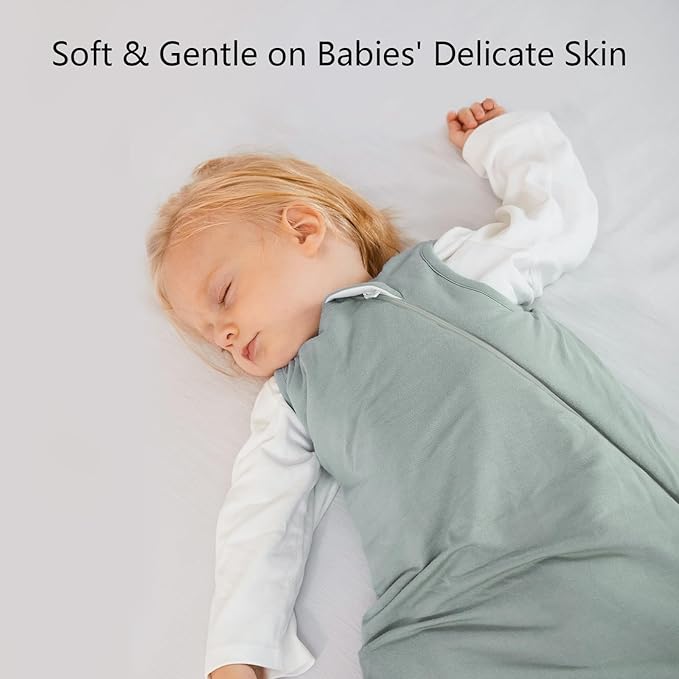 BubblePanda Rayon Made from Bamboo Sleep Sack 6-12 Months 0.5 Tog Soft Lightweight Toddler Sleep Sack for Babies 2-Way Zipper Wearable Blanket Baby 6 Months