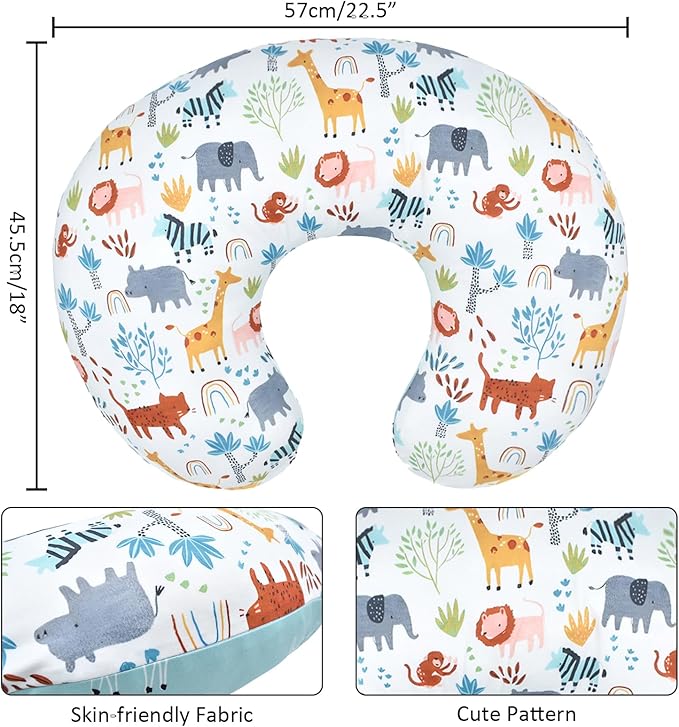 Winmany Baby Nursing Pillow Cover Newborn Removable Breastfeeding Pillowcover Cute Pattern Girls Boys Nursing Pillowcase for Breast and Bottole Feeding