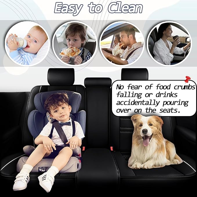 Car Seat Covers for Lincoln mkz 2011-2020 | 5-Seats Seat Covers, Waterproof Seat Protectors, Automotive Seat Covers (Full Set with Pillow,Black&White Line)