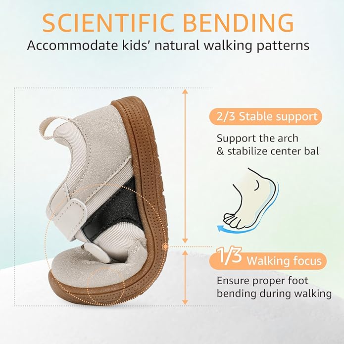 Toddler Wide Toe Box Barefoot Shoes Boys Girls Sneakers Zero Drop Kid Tennis Running Shoes Lightweight Non-Slip Comfortable Infant First Walking Shoe Outdoor Activities School