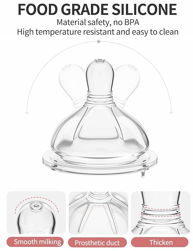 Glass Baby Bottles,Anti Colic Breastfeeding Bottle with Natural Response Nipple Size S,Wide Neck Slow Flow Baby Bottle for Baby,Newborn,Preemie 0-3 0-6 Month,BPA Free (Pink, 5 Ounce，3 Pack)