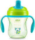 Chicco Semi-Soft Trainer with Bite-Resistant Spout and Spill-Free Lid 7oz.| Removable, Non-Slip Handles | Top-Rack Dishwasher Safe | Easy to Hold Ergonomic Indents | Green| 6+ months