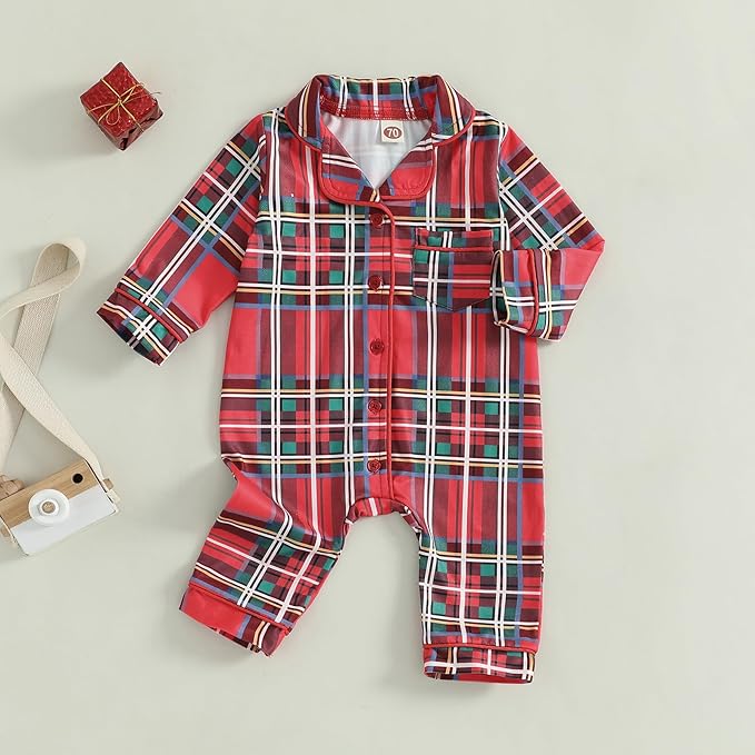 Balaflyie Baby Girl Button Down Pajamas Romper One-Piece Jumpsuit Long Sleeve Sleeper Infant Sleepwear
