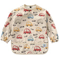 ARI MES Long Sleeves Waterproof Baby Bibs for Eating - Cars, Large- Wearable, Coverall for Toddler, Long Sleeve Bib, Smock for Toddler, Apron for Feeding - Applicable for 6-72 Months