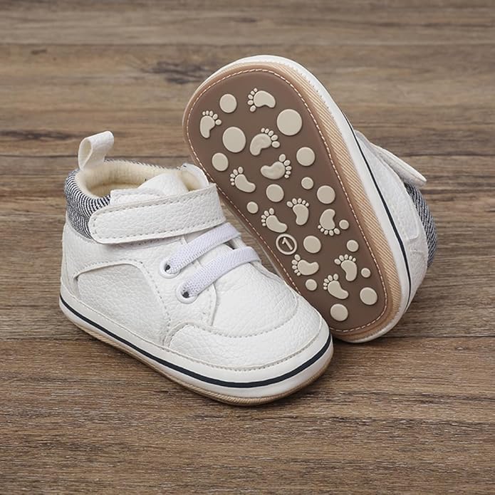 Clowora Baby Boys Girls Shoes Non-Slip Rubber Sole Sneakers Infant First Walking Toddler Crib Shoes Newborn Loafers Flats.