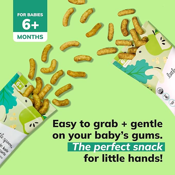 Little Spoon Organic Baby Puffs Variety Pack – Kale Apple & Banana Pitaya Duo – Meltable Toddler Puffs (2-Pack)