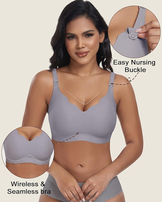 As Fairy Wireless Seamless Pumping Bra Hands Free Nursing Bra Wirefree Comfort Wearable Breast Pump Brass