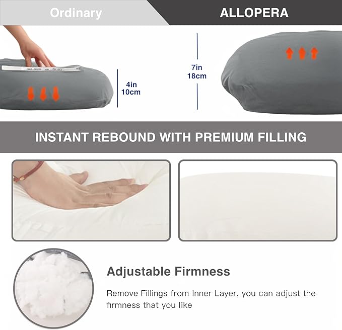 Pregnancy Pillow, Full Body Maternity Pillow 57 inch, with Removable Washable Cover - Sleep Support for Legs, Back, Neck, Shoulder, HIPS, Belly for Pregnent Women, 100% Cotton
